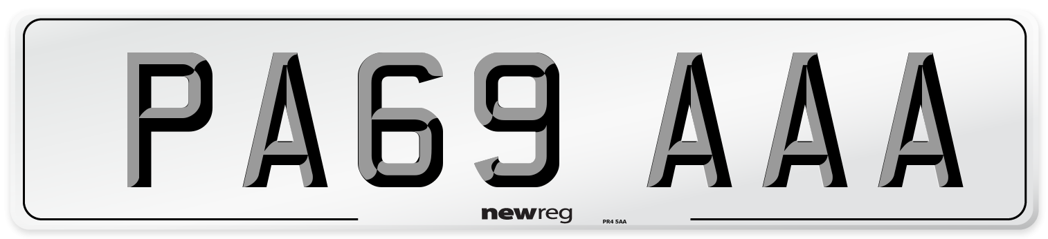 PA69 AAA Number Plate from New Reg